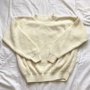 Cream Fisherman Knit Sweater